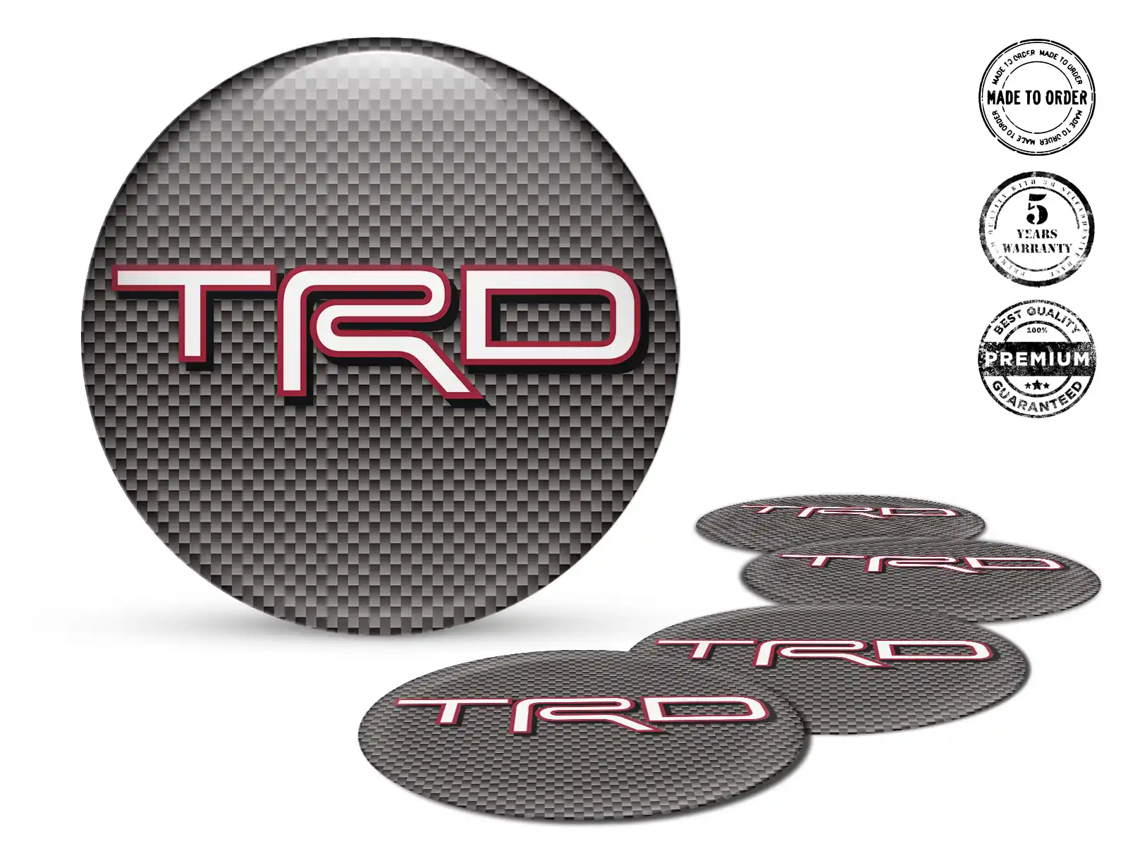 Toyota TRD Pegatinas Bombadas Sports Rejilla Empuje Temporal